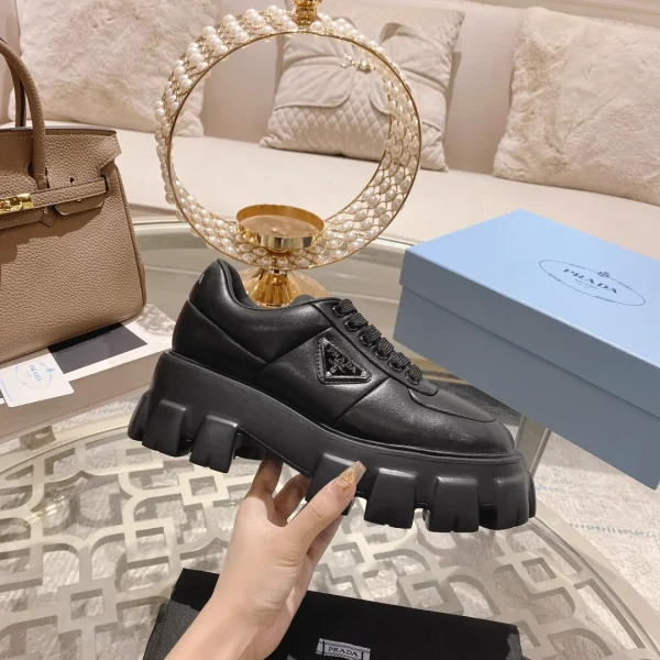 Prada Chunky Platform Leather Shoes image 1