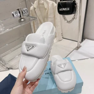 Bread Slip-On Slippers with Enamel Triangle Logo image 1