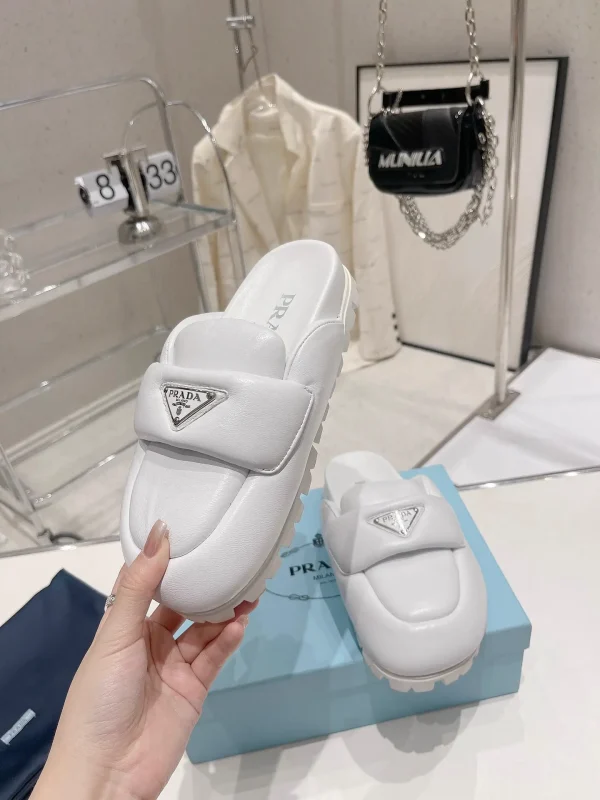 Bread Slip-On Slippers with Enamel Triangle Logo image 1