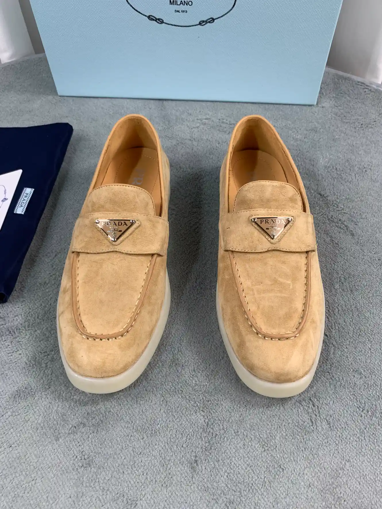 Spring Summer New Loafers with Metal Triangle Logo image 1
