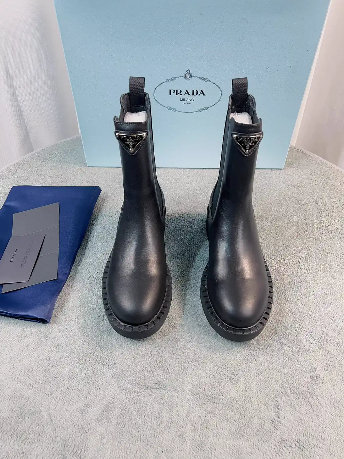 Prada Leather Ankle Boots image 1