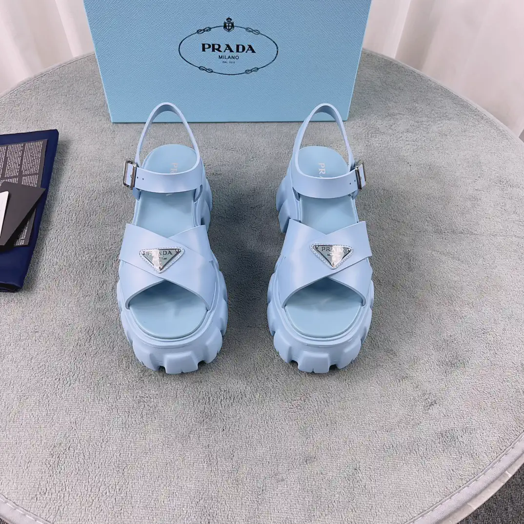 Prada Woven Rubber Platform Sandals image 1