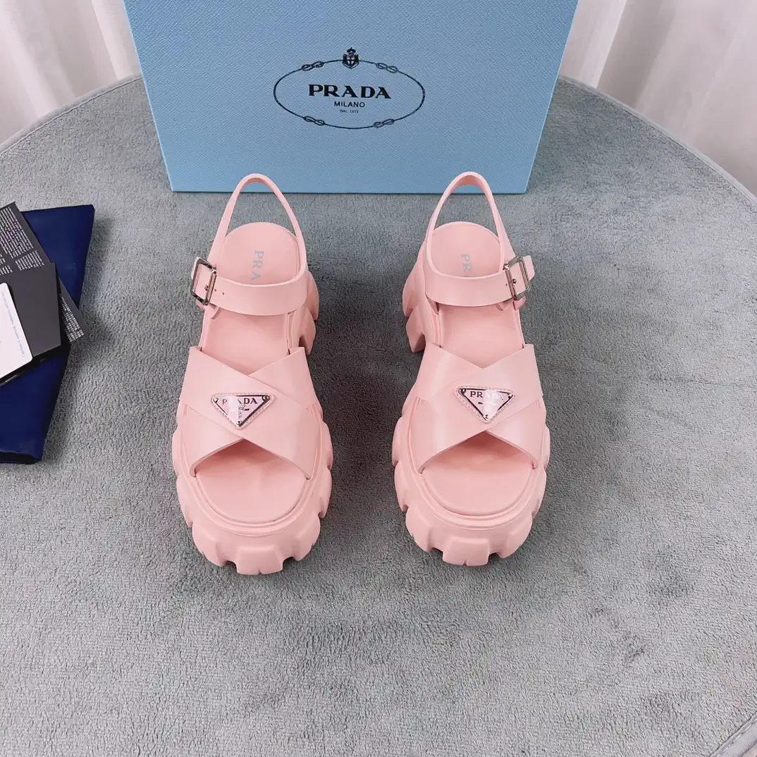 Prada Woven Rubber Platform Sandals image 1