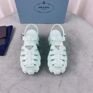 Prada Woven Serrated Platform Rubber Sandals image 1