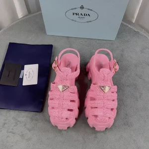 Prada Woven Raffia Sandals image 1