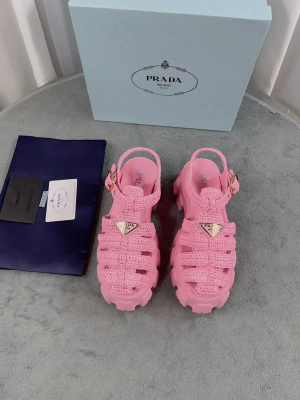 Prada Woven Raffia Sandals image 1