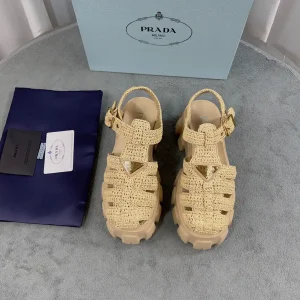 Prada Woven Raffia Sandals image 1