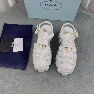 Prada Woven Raffia Sandals image 1