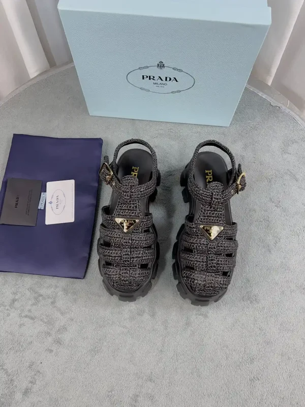 Prada Woven Raffia Sandals image 1