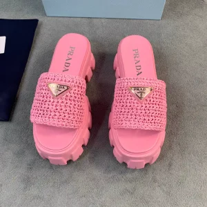 Prada Woven Raffia Slides image 1