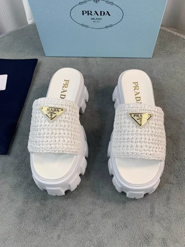 Prada Woven Raffia Slides image 1
