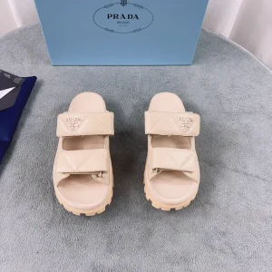 Prada Sheepskin Shoes with Patterned Rubber Sole image 1