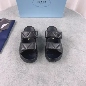 Prada Sheepskin Shoes with Patterned Rubber Sole image 1