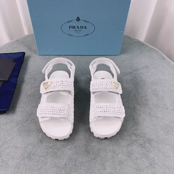 Raffia Upper Flat Shoes image 1