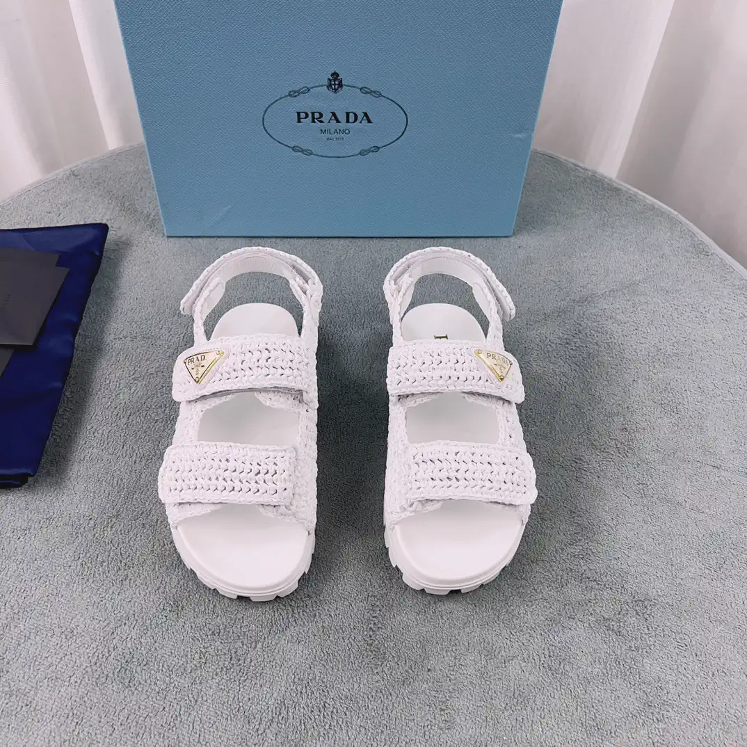 Raffia Upper Flat Shoes image 1
