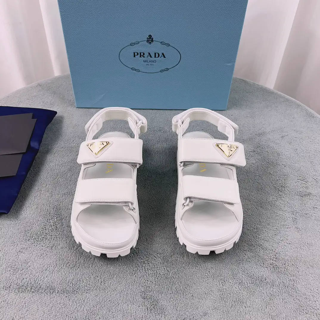 Prada Sheepskin Shoes with Patterned Rubber Sole image 1