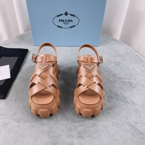 Woven Serrated Platform Rubber Sandals image 1
