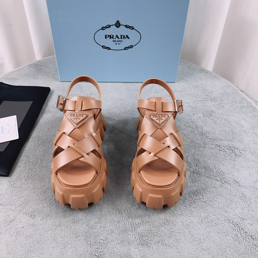 Woven Serrated Platform Rubber Sandals image 1