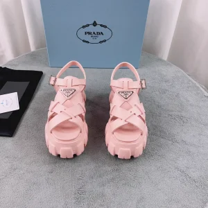 Woven Serrated Platform Rubber Sandals image 1