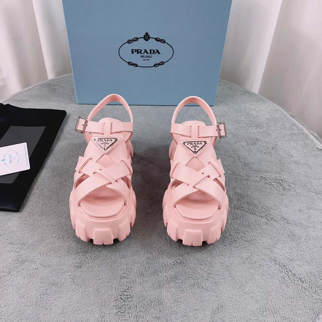 Woven Serrated Platform Rubber Sandals image 1