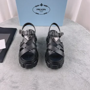 Woven Rubber Platform Roman Sandals image 1