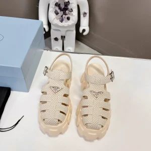 Woven Chunky Rubber Roman Sandals image 1