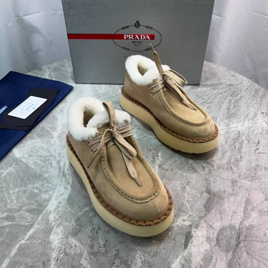 Furry Suede Shoes with Wool Lining image 1