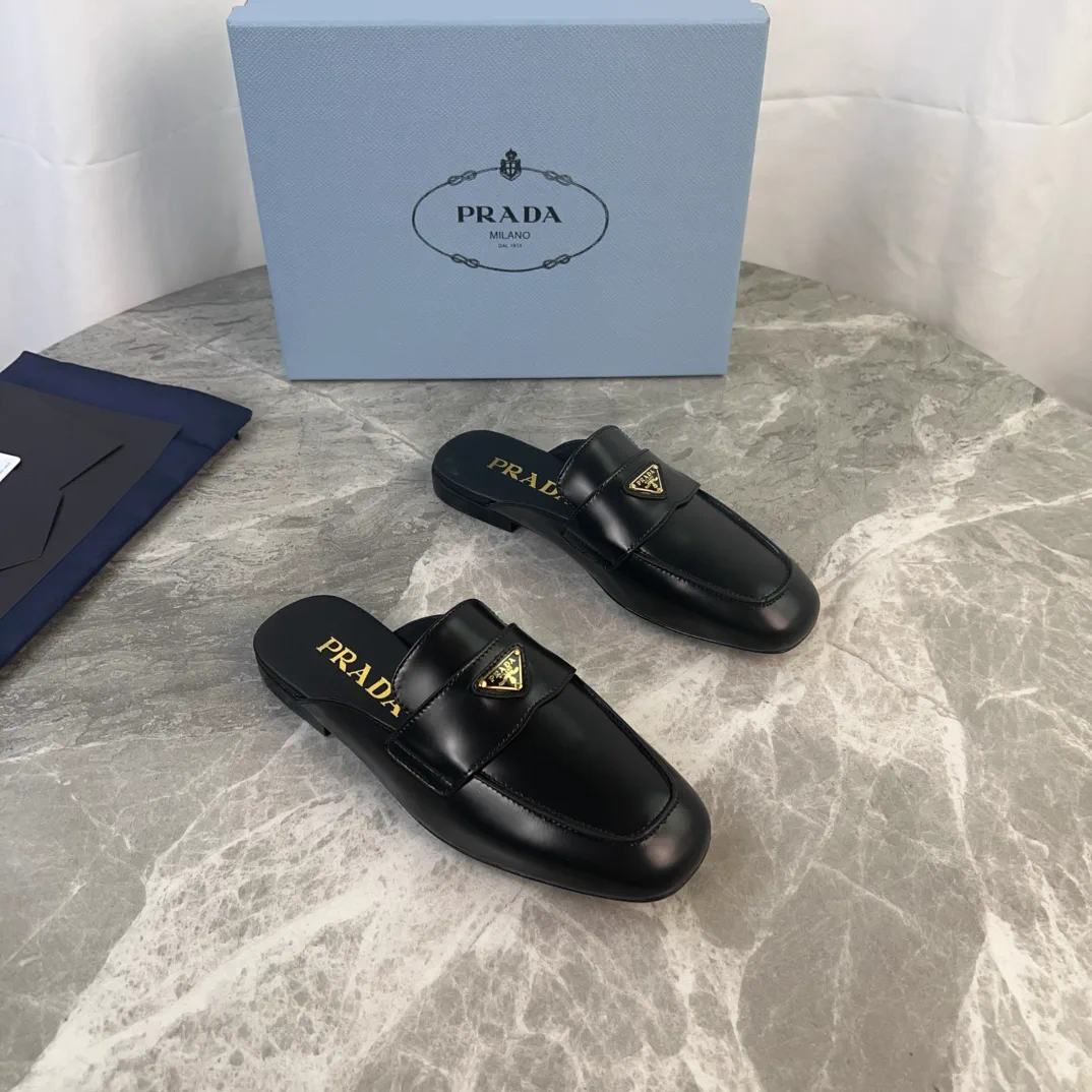 Premium Leather Shoes with Triangle Logo image 1
