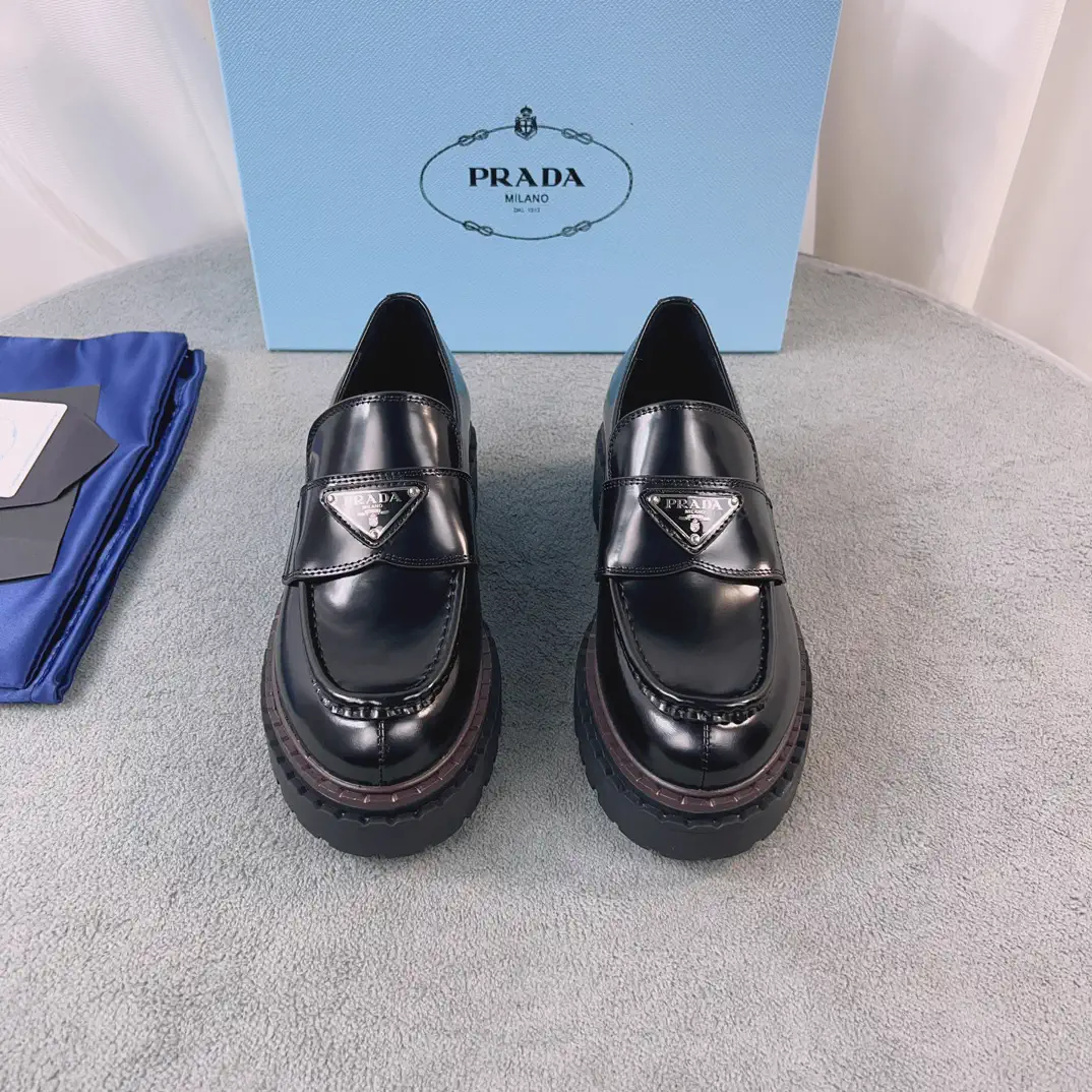 Leather Shoes with Triangle Logo image 1