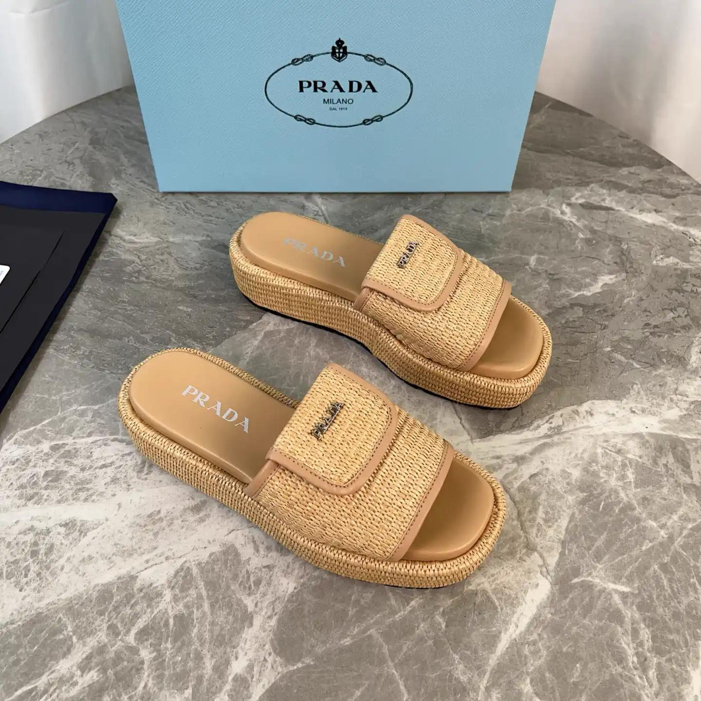 Raffia Upper Soft Sheepskin Lined Shoes image 1