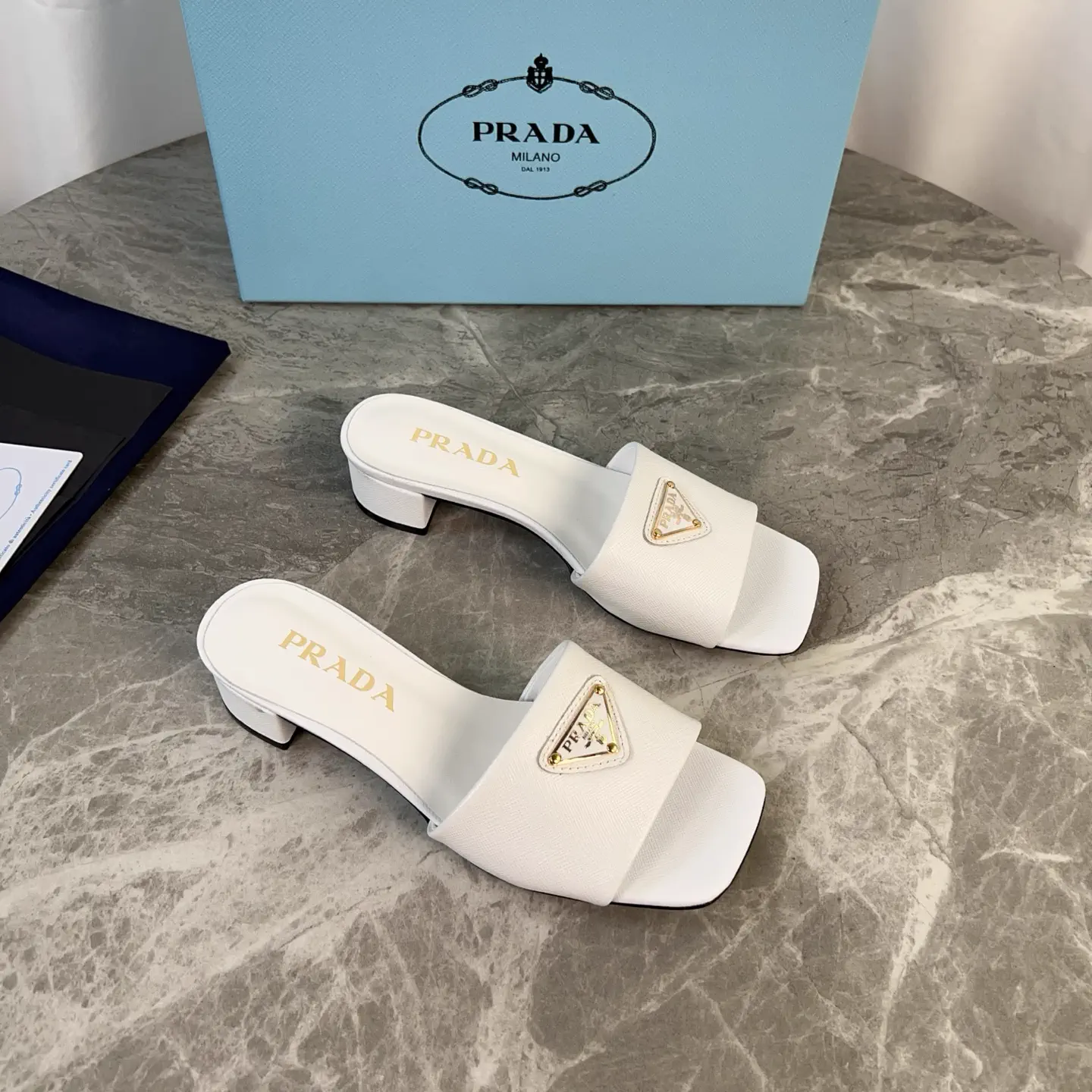Latest Style Leather Shoes with Signature Triangle Logo image 1