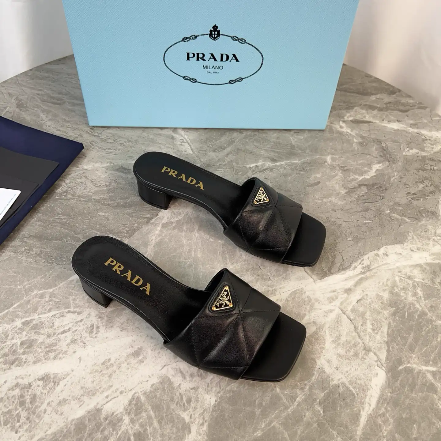 Latest Style Leather Shoes with Signature Triangle Logo image 1