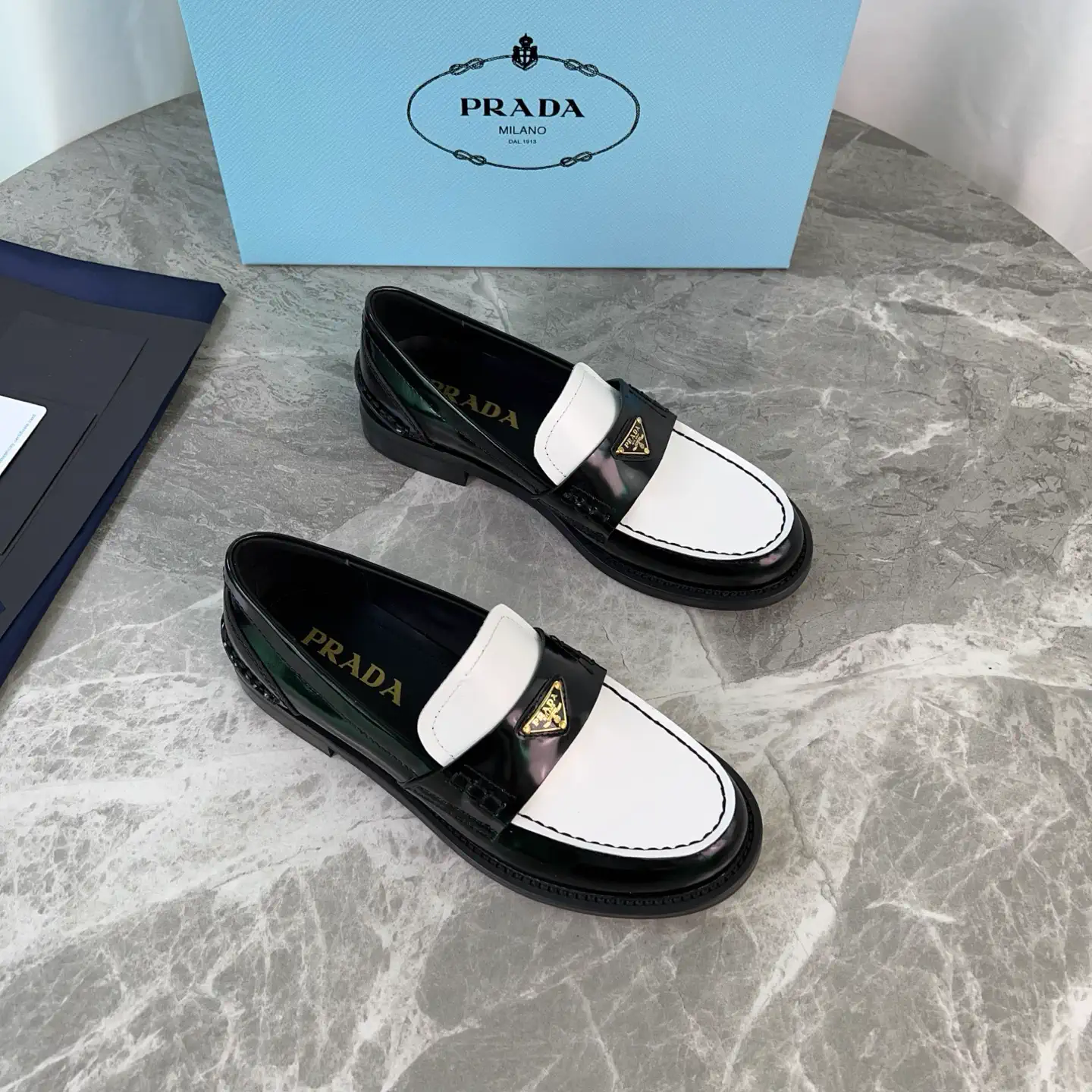Latest Style Leather Shoes with Triangle Logo image 1