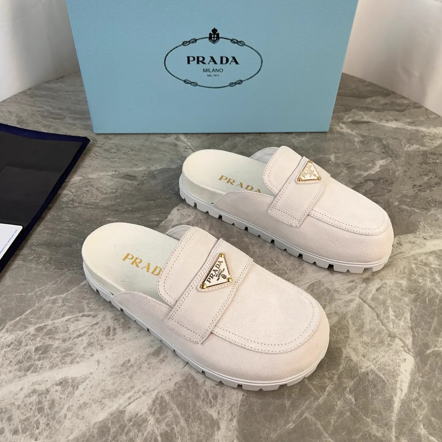 Latest Style Leather Shoes with Signature Triangle Logo image 1