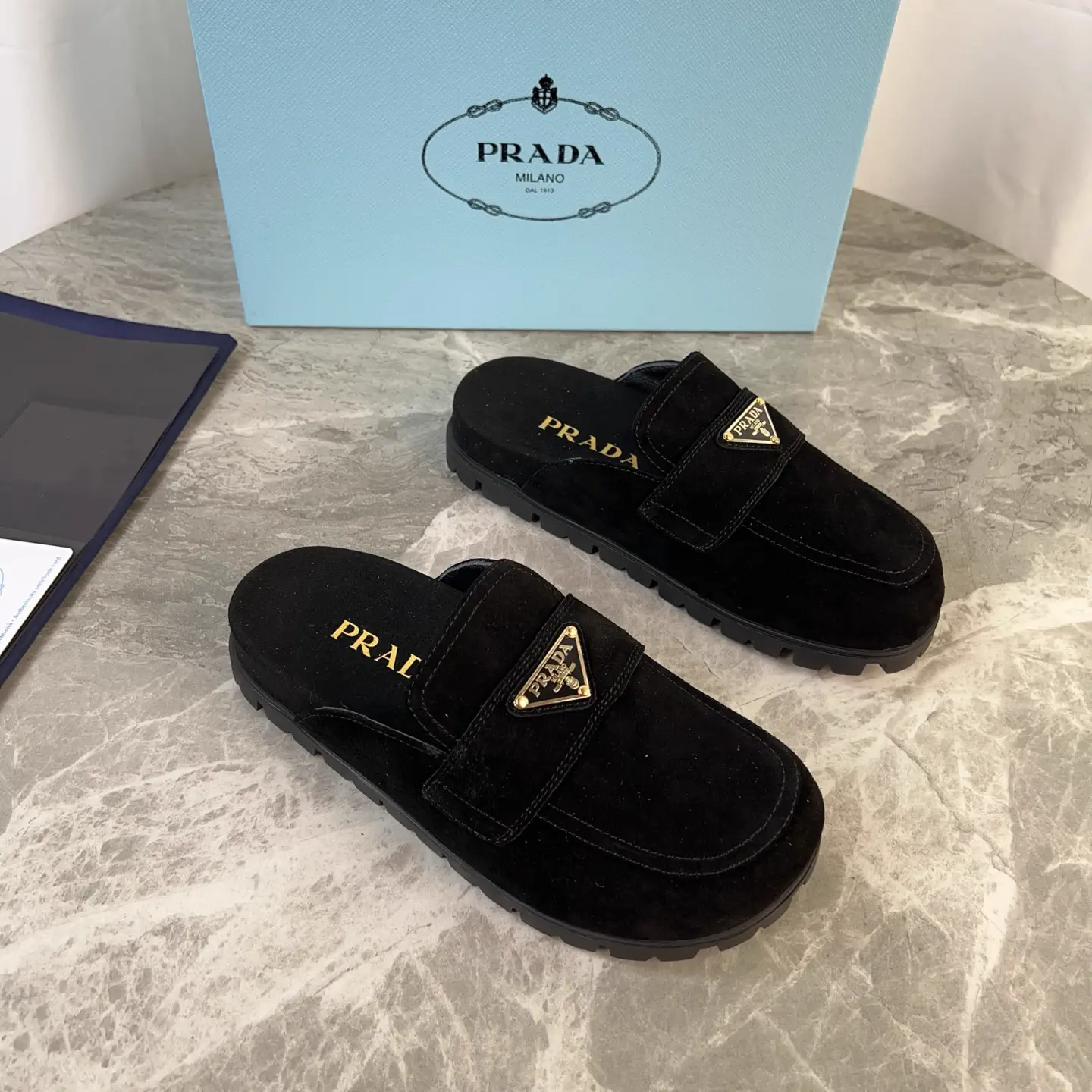 Latest Style Leather Shoes with Signature Triangle Logo image 1