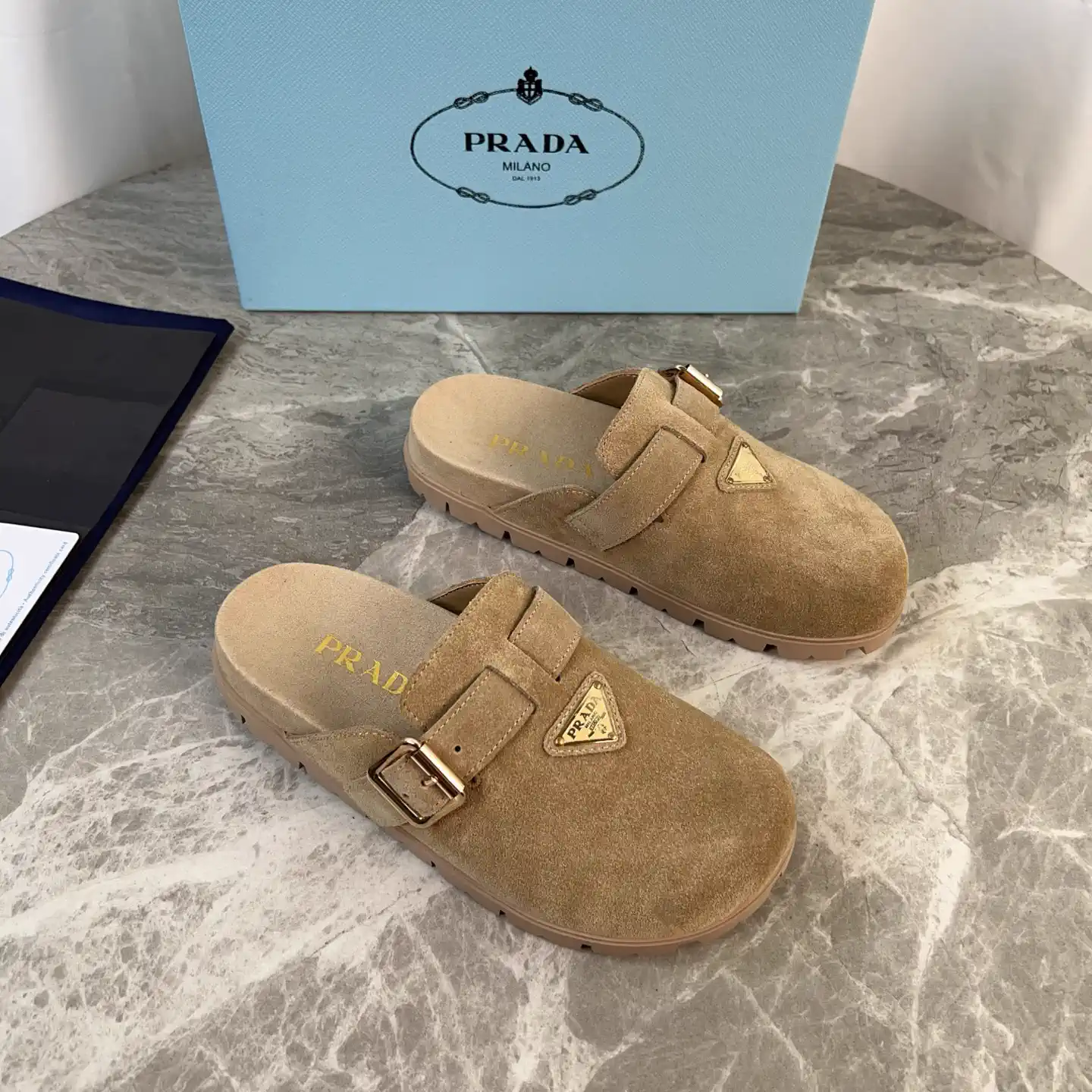 Latest Style Leather Shoes with Signature Triangle Logo image 1