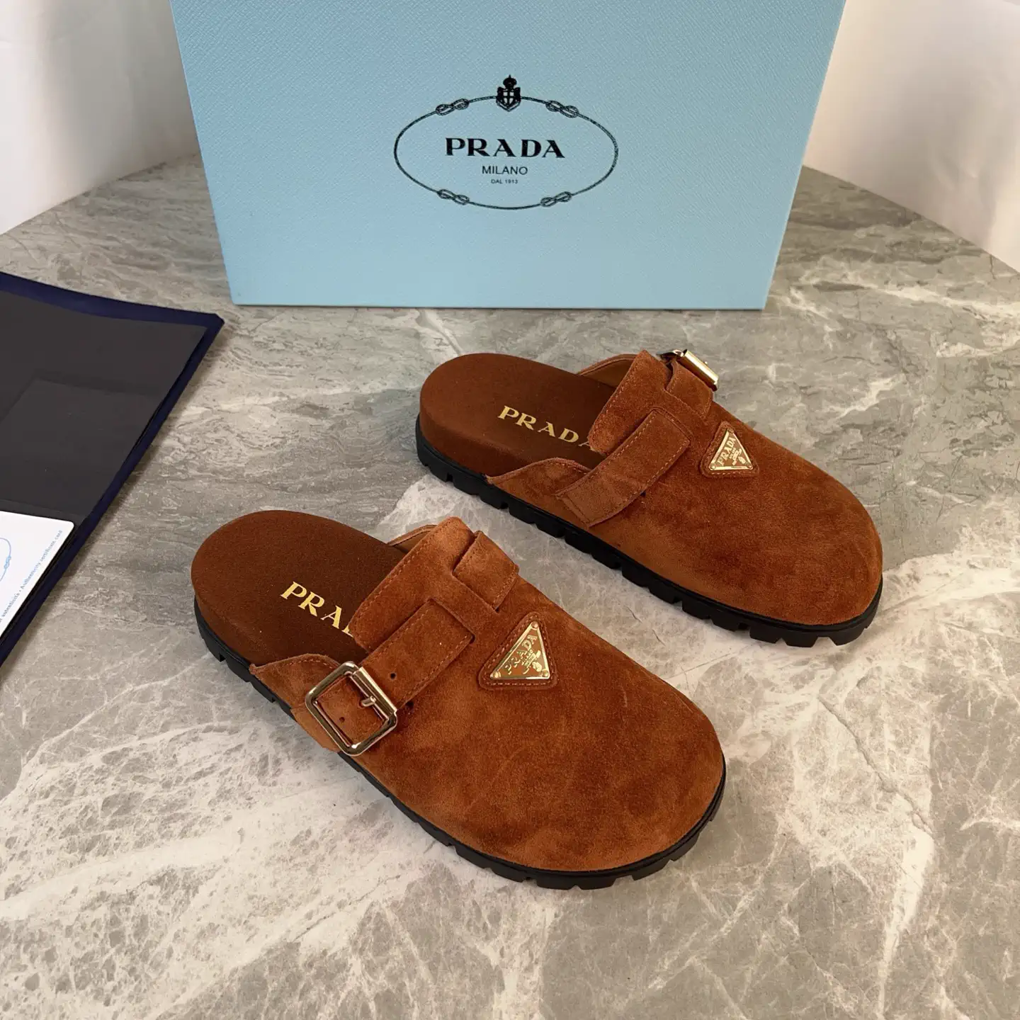 Latest Style Leather Shoes with Signature Triangle Logo image 1