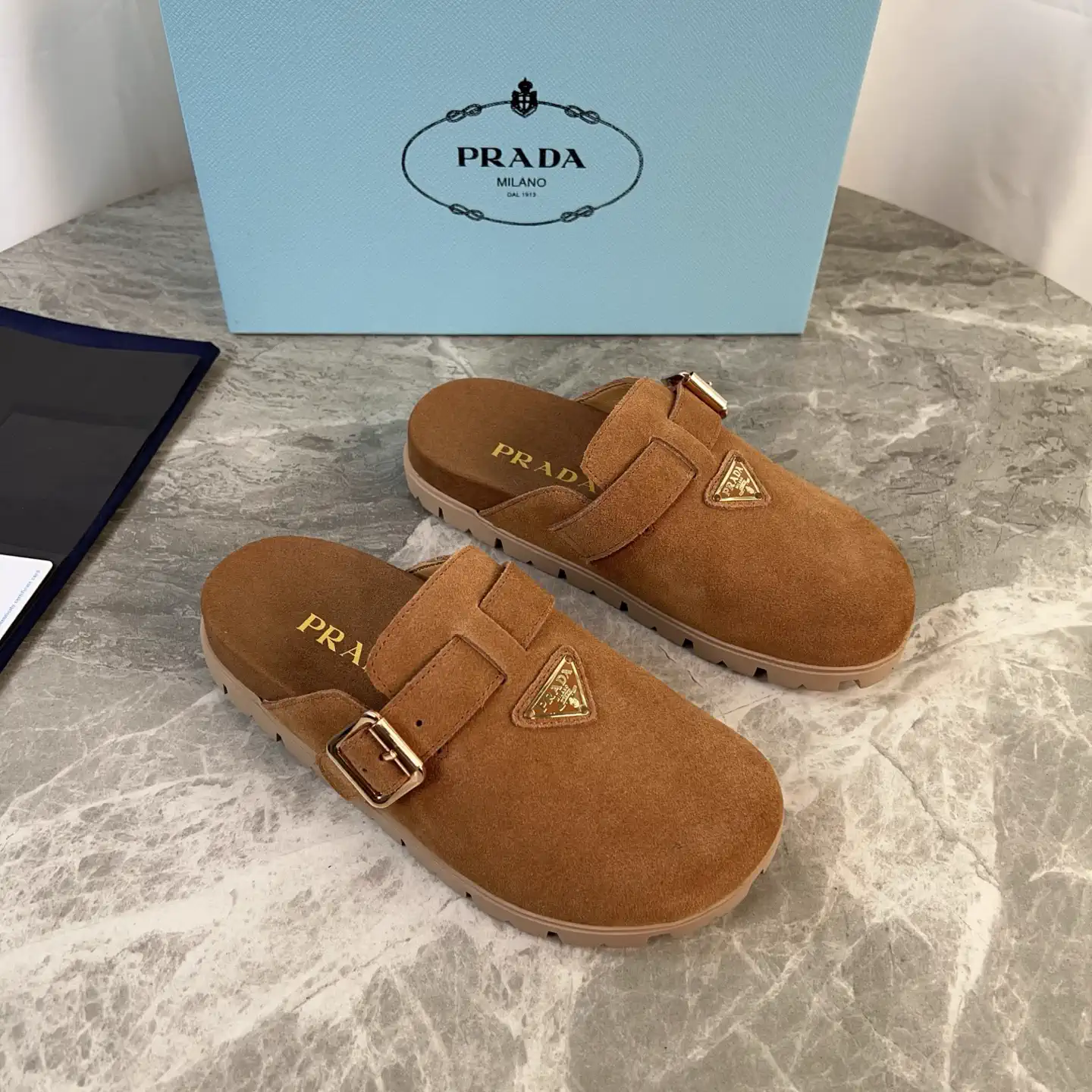 Latest Style Leather Shoes with Signature Triangle Logo image 1