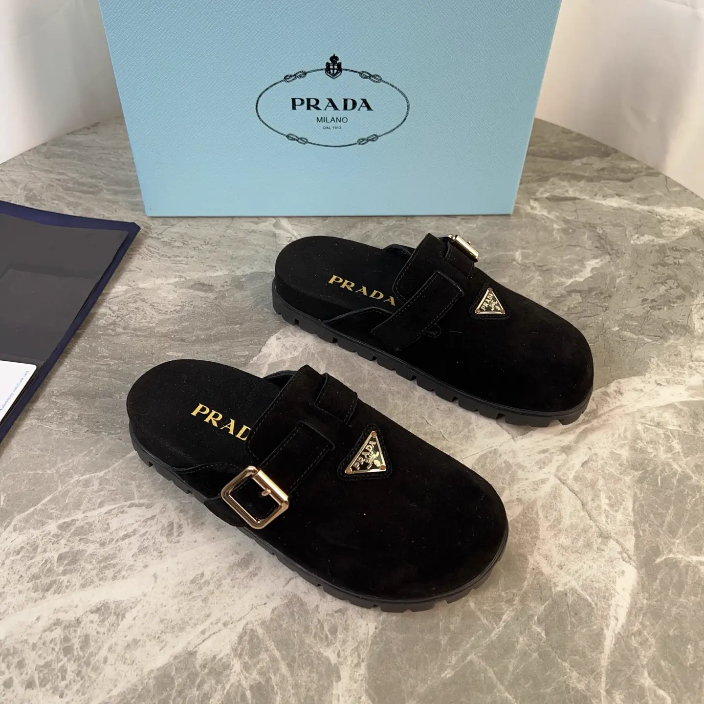 Latest Style Leather Shoes with Signature Triangle Logo image 1
