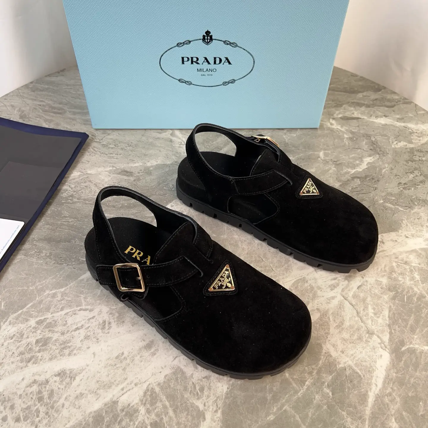 Latest Style Leather Shoes with Signature Triangle Logo image 1