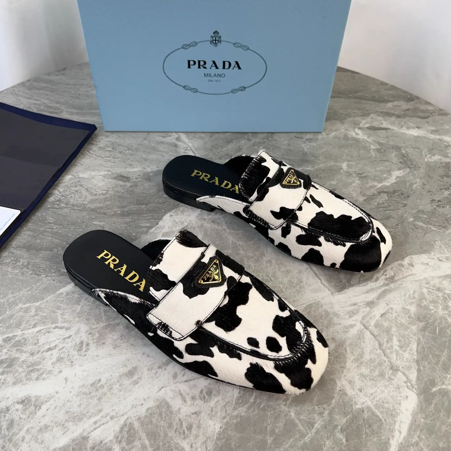 Latest Style Horse Hair Leather Shoes with Signature Triangle Logo image 1