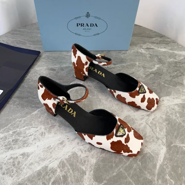 Latest Style Horse Hair Upper Leather Lined Shoes with Triangle Logo image 1