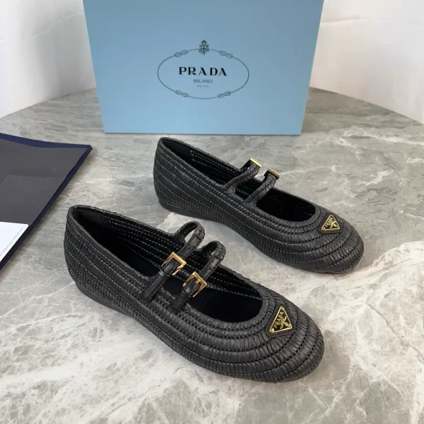 Handwoven Raffia Shoes with Sheepskin Lining image 1