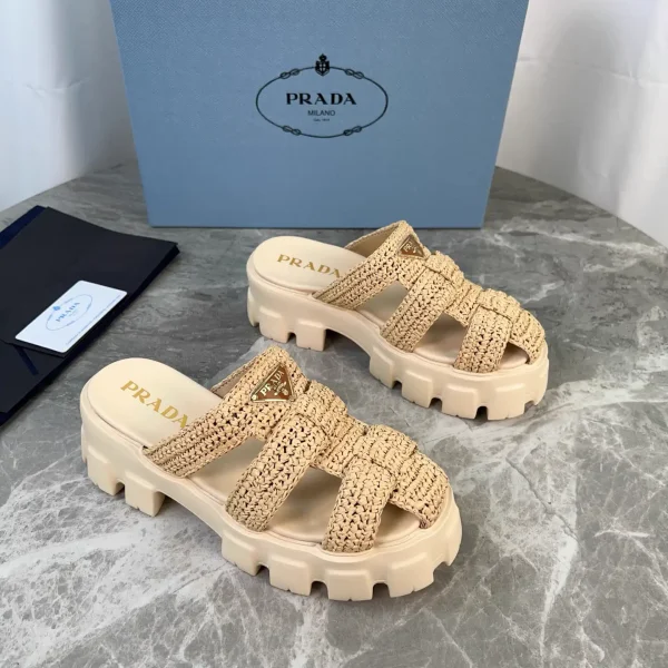 Handwoven Raffia Shoes with Sheepskin Lining image 1