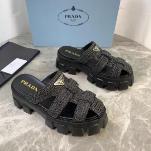 Handwoven Raffia Shoes with Sheepskin Lining image 1