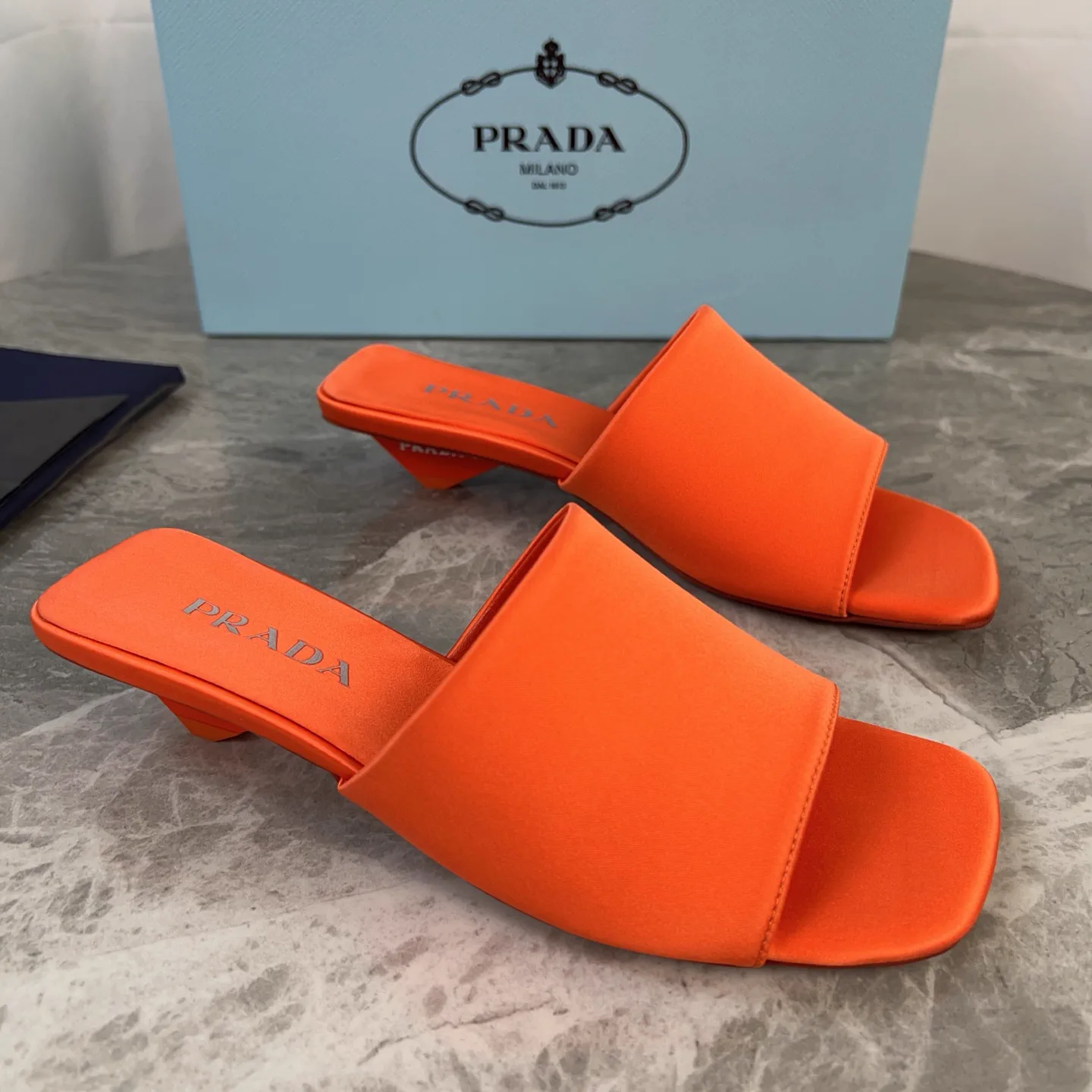 P Brand Latest Top Version Silk Satin Shoes image 1
