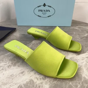 P Brand Latest Top Version Silk Satin and Sheepskin Shoes image 1