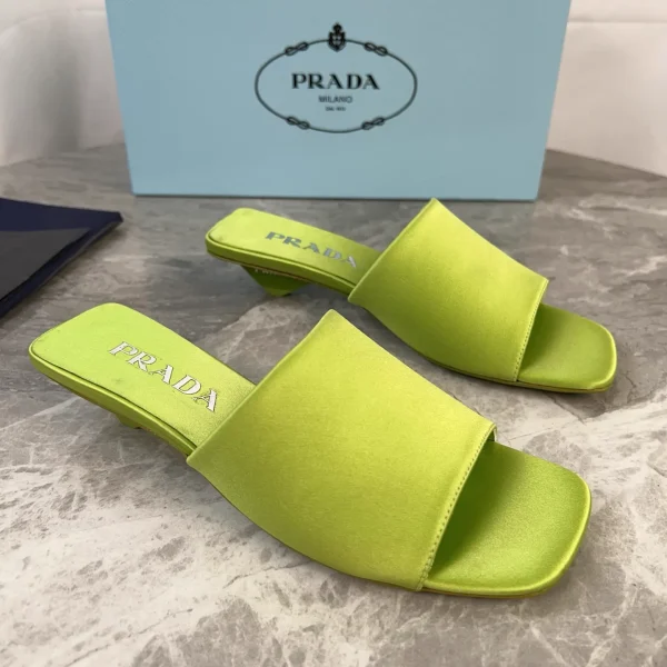 P Brand Latest Top Version Silk Satin and Sheepskin Shoes image 1