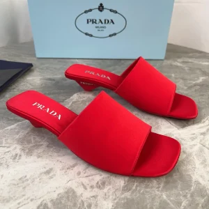 P Brand Latest Top Version Silk Satin and Sheepskin Shoes image 1