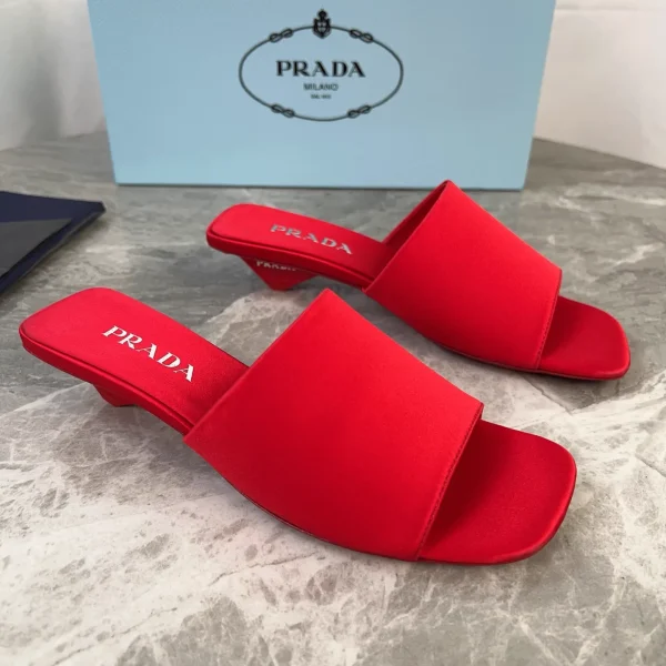 P Brand Latest Top Version Silk Satin and Sheepskin Shoes image 1